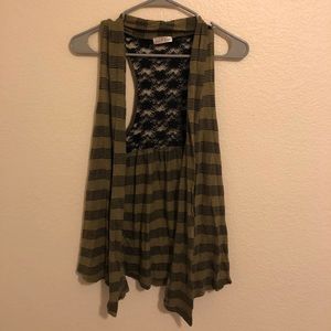 Lace accent vest